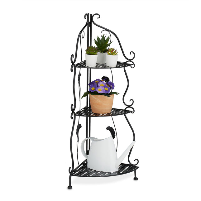 Metal corner shelf with 3 shelves