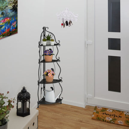 Metal corner shelf with 4 shelves