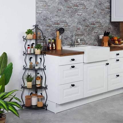 Metal corner shelf with 5 shelves