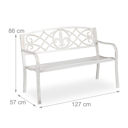 Metal garden bench