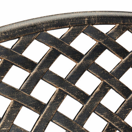 Metal garden bench in black and bronze
