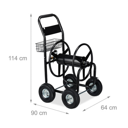 Metal hose cart in XL, black