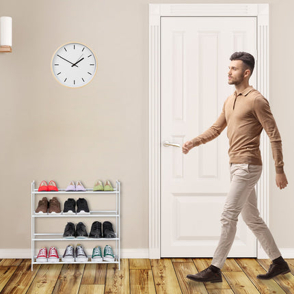 Metal shoe rack with 4 shelves