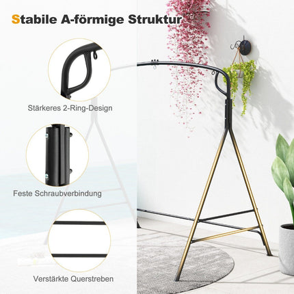 Metal swing frame with additional side bars & 2-ring design 170 x 118 x 165 cm