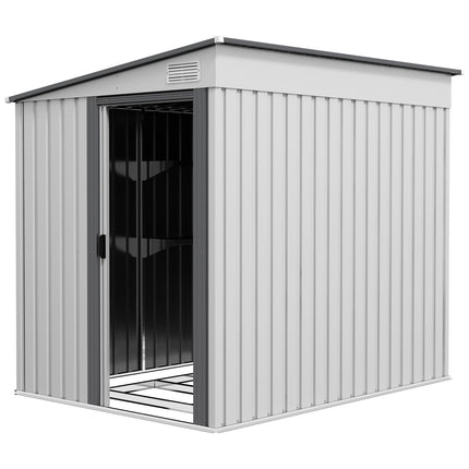 Metal tool shed 2.81m² 154x206.5x181 cm tool shed with pent roof foundation