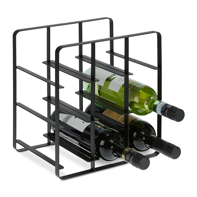 Metal wine rack for 9 bottles