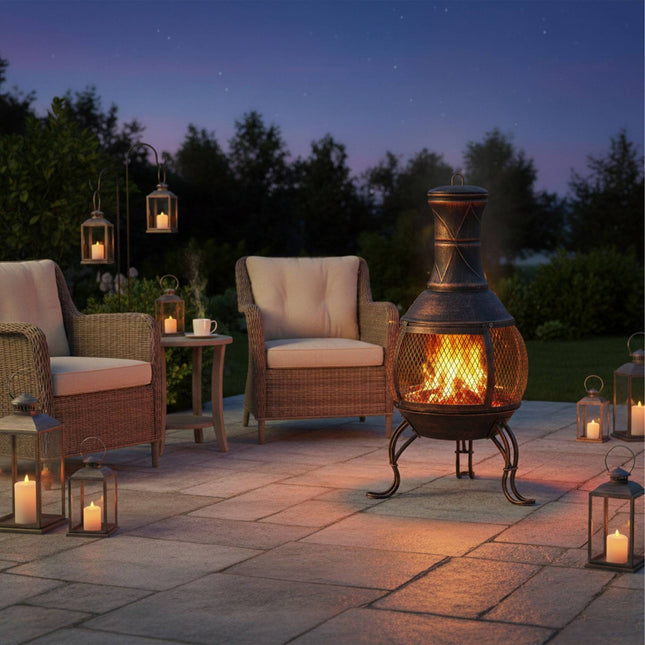 Mexican style outdoor fireplace