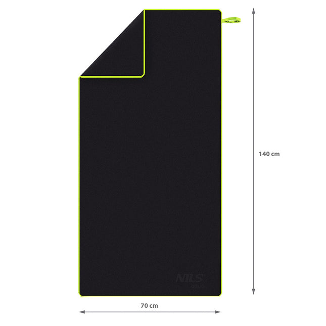 Microfibre Towel 140x70 cm, Black-Green