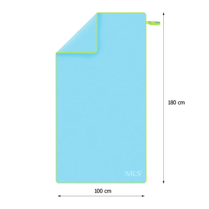 Microfibre Towel, Blue-Green, 180x100 cm