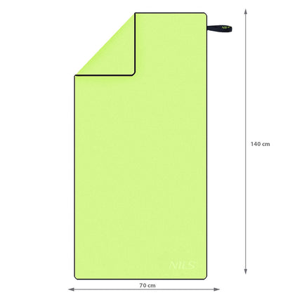 Microfibre Towel, Green-Black, 140x70 cm
