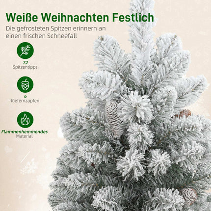 Mini Artificial Christmas Tree 60 cm with Snow, Pinecones