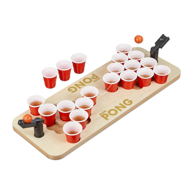 Mini Beer Pong met rode bekers