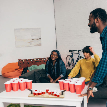 Mini Beer Pong with red cups
