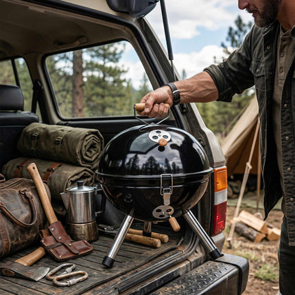 Mini Charcoal Kettle Grill, Black, 30 cm Steel