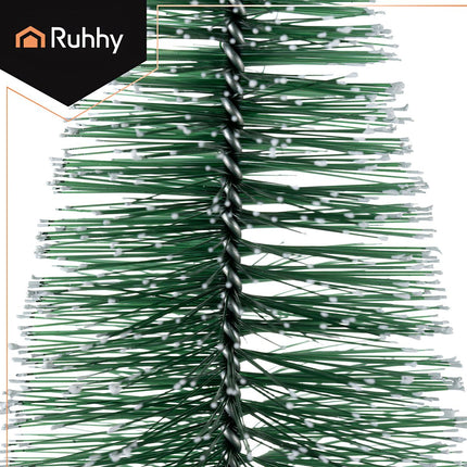 Mini Christmas Trees Set of 3, Snow-Covered, Wood Base