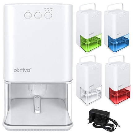 Mini Dehumidifier with 1400 ml Tank, Timer and 7-Colour LED, 380 ml/Day, White