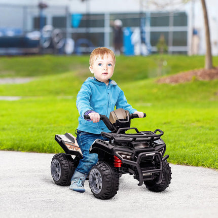 Mini Electric Quad ATV for Toddlers, LED Lights, Black