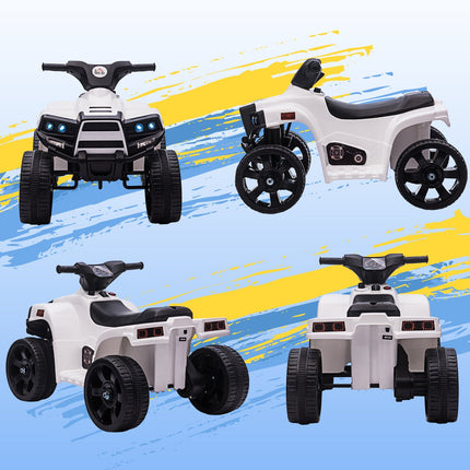 Children's Electric ATV - Mini Quad with Headlight, Black/White