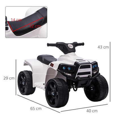 Children's Electric ATV - Mini Quad with Headlight, Black/White