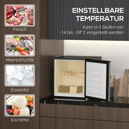 35L freestanding mini freezer, silver, 5-level control