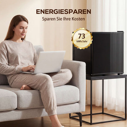 Mini Fridge 44L, Adjustable Thermostat, Black