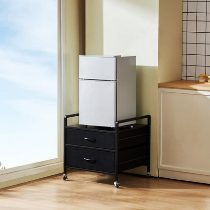 Mini Fridge Stand With 2 Drawers, Wheels, 176 lb