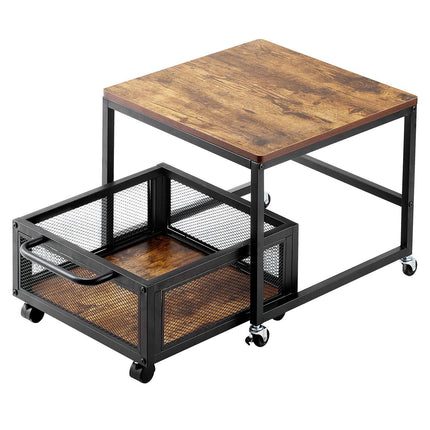 Mini Fridge Stand with Pull-Out Storage Cart, Wheels, 198 lb