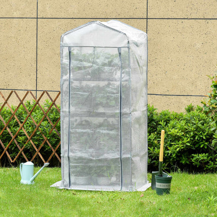 Mini-Gewächshaus mit 4 Regalen, Wetterfest, 70x50x160 cm