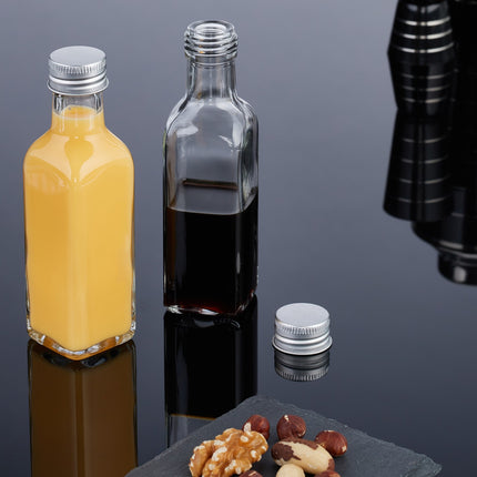 Mini Glass Bottles with Screw Cap – 100 ml Set