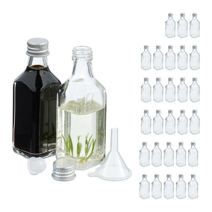 Mini Glass Bottles with Screw Cap – Set of 12