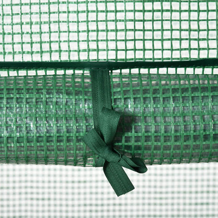 Mini greenhouse with foil cover, roller door, 4 shelves
