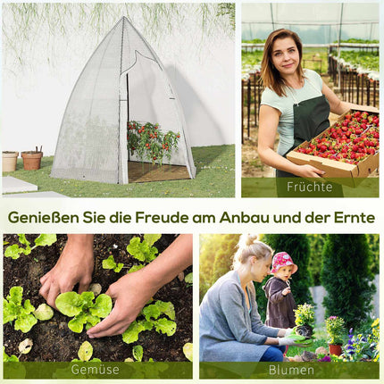 Mini greenhouse with roller door, 160x140x180 cm, White