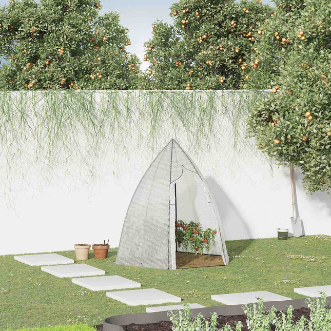 Mini greenhouse with roller door, 160x140x180 cm, White