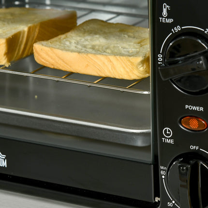 10L Mini Electric Oven, 750W, Timer, 230°C, Black