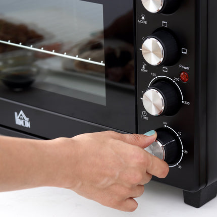 Mini Oven Toaster, 32L Capacity, Timer, Black