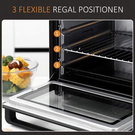 Mini Oven Toaster, 32L Capacity, Timer, Black