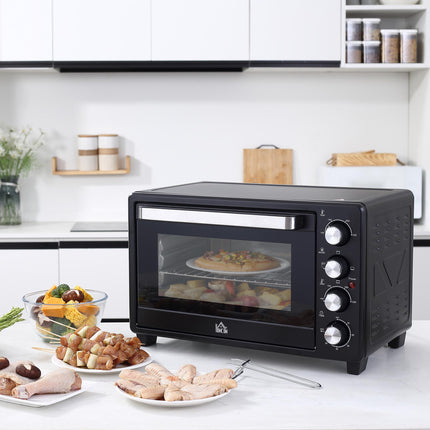 Mini Oven Toaster, 32L Capacity, Timer, Black