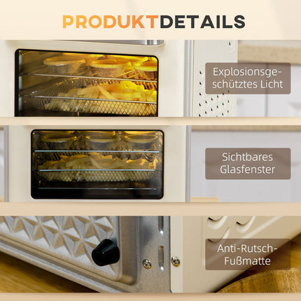 Mini oven, 20L, 7-in-1, air circulation, cream white