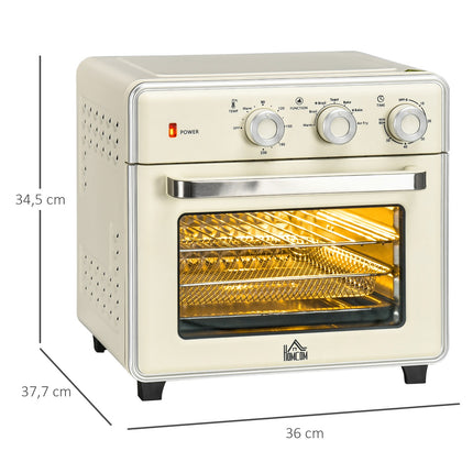 Mini oven, 20L, 7-in-1, air circulation, cream white