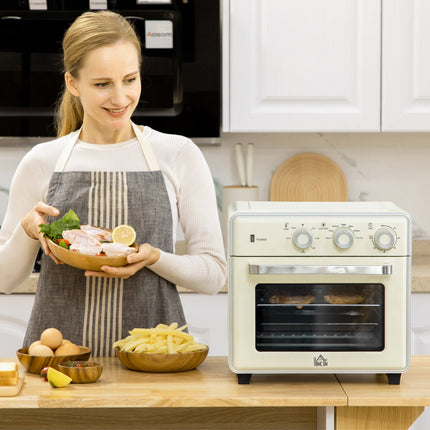 Mini oven, 20L, 7-in-1, air circulation, cream white