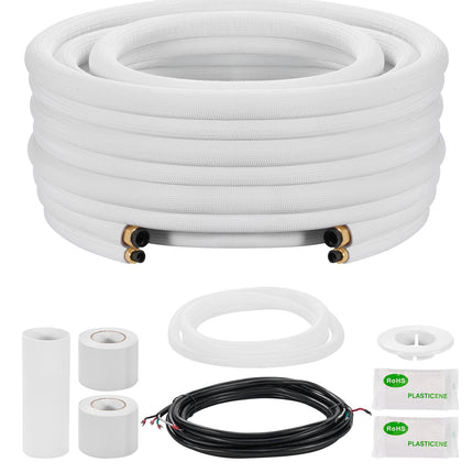 Mini Split Copper Line Set 25 Ft, 3/8 x 5/8 Insulated
