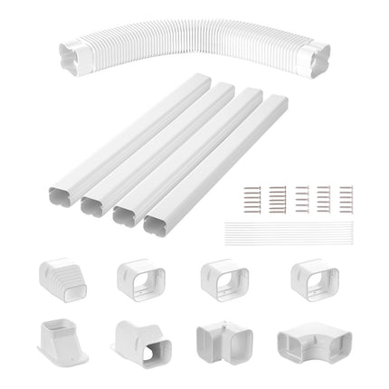 Mini Split Line Set Cover, 17.6 Ft PVC, White