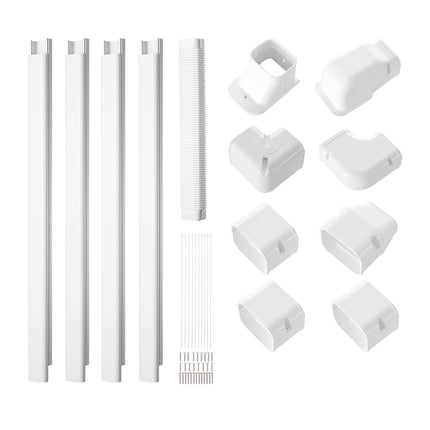 Mini Split Line Set Cover, 17.6 Ft PVC, White
