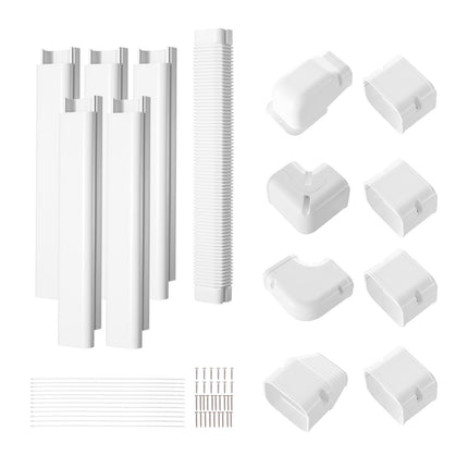 Mini Split Line Set Cover, PVC 10.2 ft, White