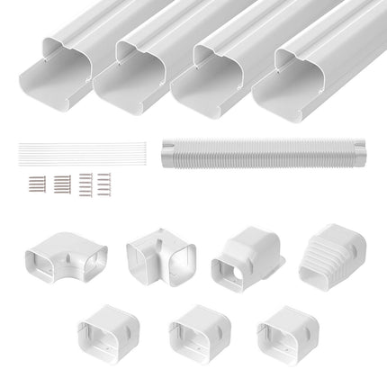 Mini Split Line Set Cover, PVC, 15.8 Ft, White