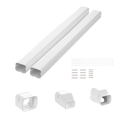 Mini Split Line Set Cover, PVC 2270mm Paintable White