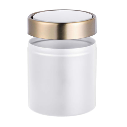Mini Table Bin, 1.5L, White Metal Swing Lid