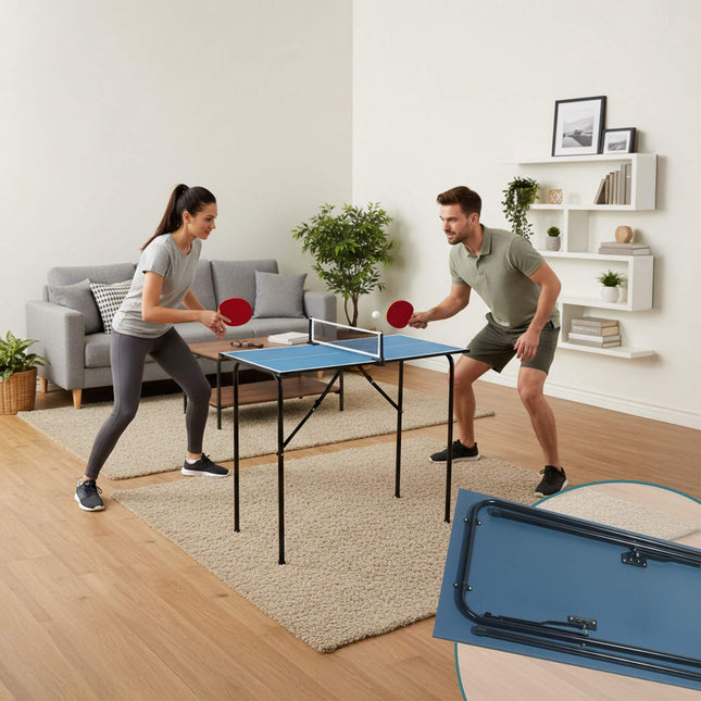 Mini tafeltennisset - Opvouwbaar, draagbaar, compleet