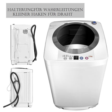 Mini Top-Load Washing Machine, 3.5kg Capacity, 6 Programs