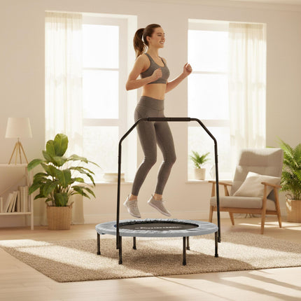 Mini Trampoline with Safety Bar, 102 cm Diameter